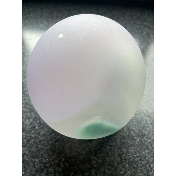 Vtg 1970's Purple Green Iridescent Bulbous Vase Abstract Design Studio Art Glass - Picture 7 of 9